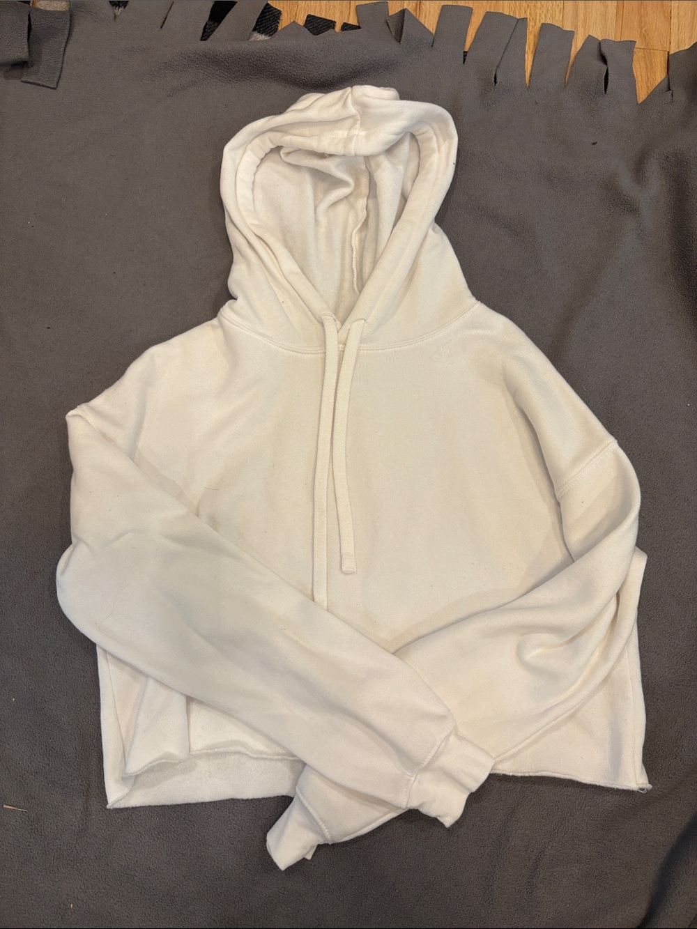 Bella Canvas White Cropped Hooded Sweatshirt